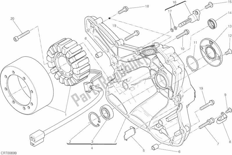 All parts for the Generator Cover of the Ducati Monster 797 Plus Thailand 2018